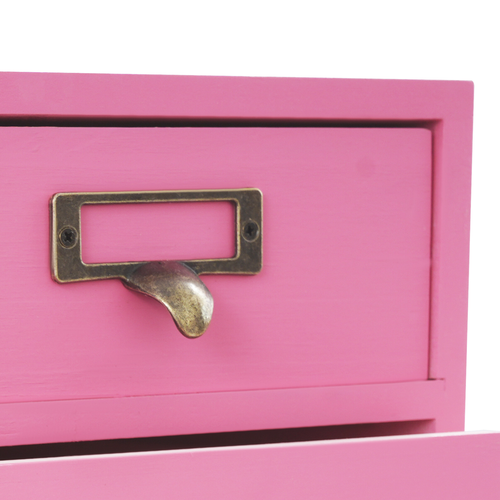 4 Pack 3 Drawer Wooden Desktop Organizer Drawer Storage Box For Tabletop- Pink