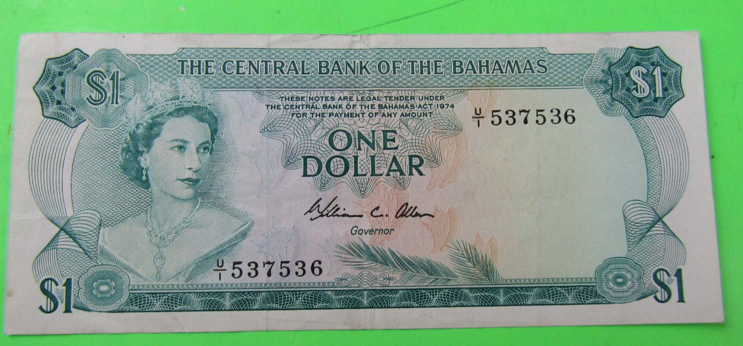 BAHAMAS, $1, QEII, P#35b, L. 1974