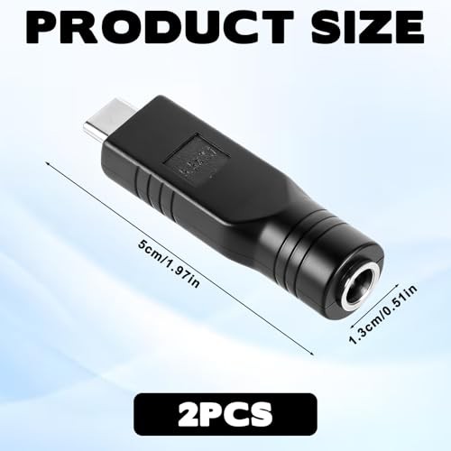 2-Pack USB C Male to DC Female Power Cable Adapter - Home Audio Accessorie