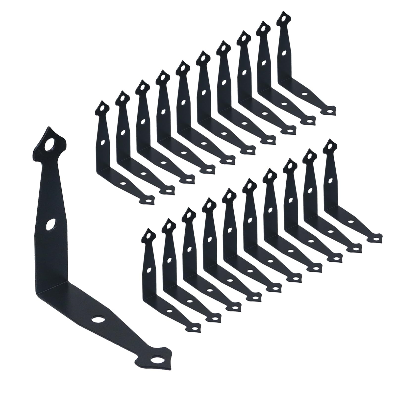 20 PCS Black 2.2 Inch L Brackets Shelves Metal LShaped Corner Brace Bracket