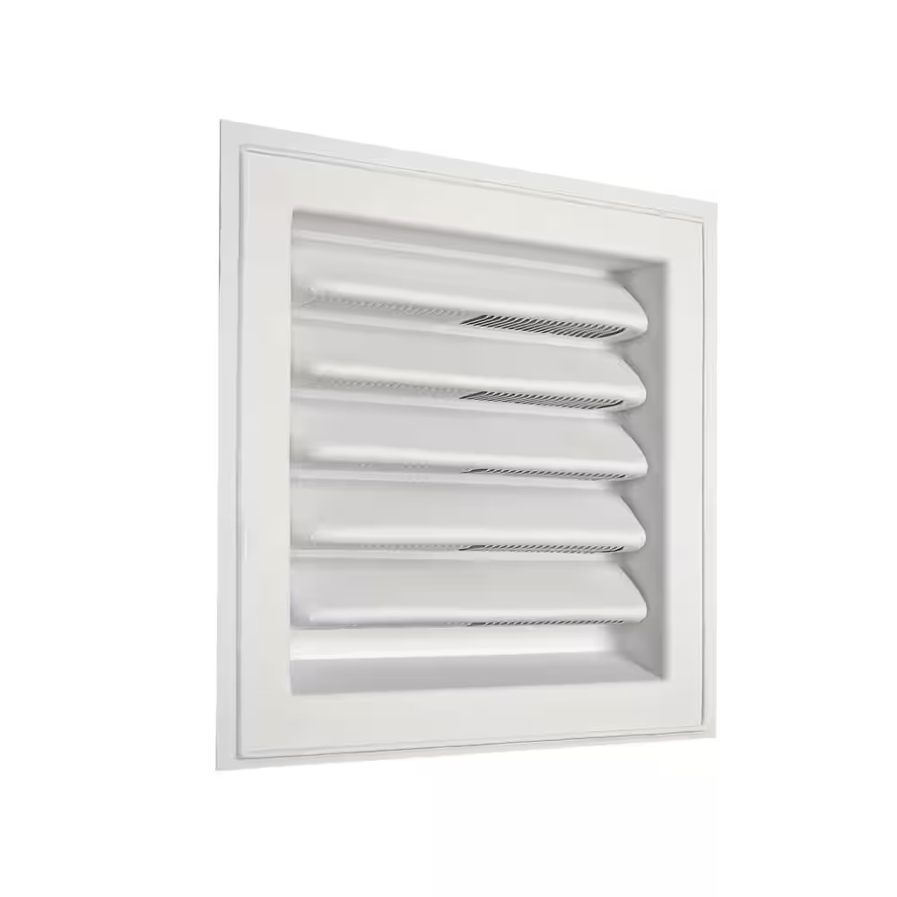 8 In. X 8 In. Plastic Wall Louver Static Vent in White