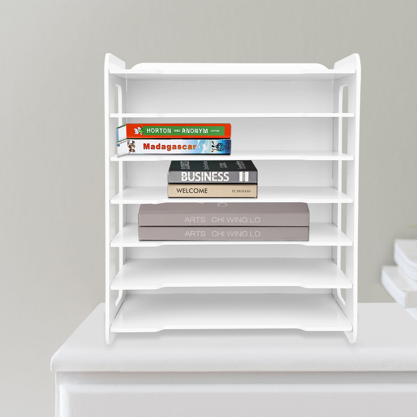7 Tier Desktop Organizer Paper File Holder Document Storage Rack Office Home NEW