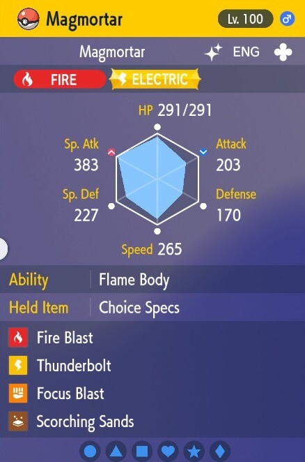 Pokemon Scarlet and Violet 6iv Shiny Max EV Magmortar