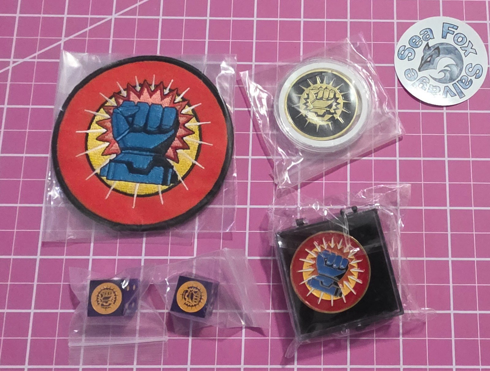 BattleTech Faction Pack II -- FEDERATED COMMONWEALTH - DICE, PATCH, PIN, & COIN!