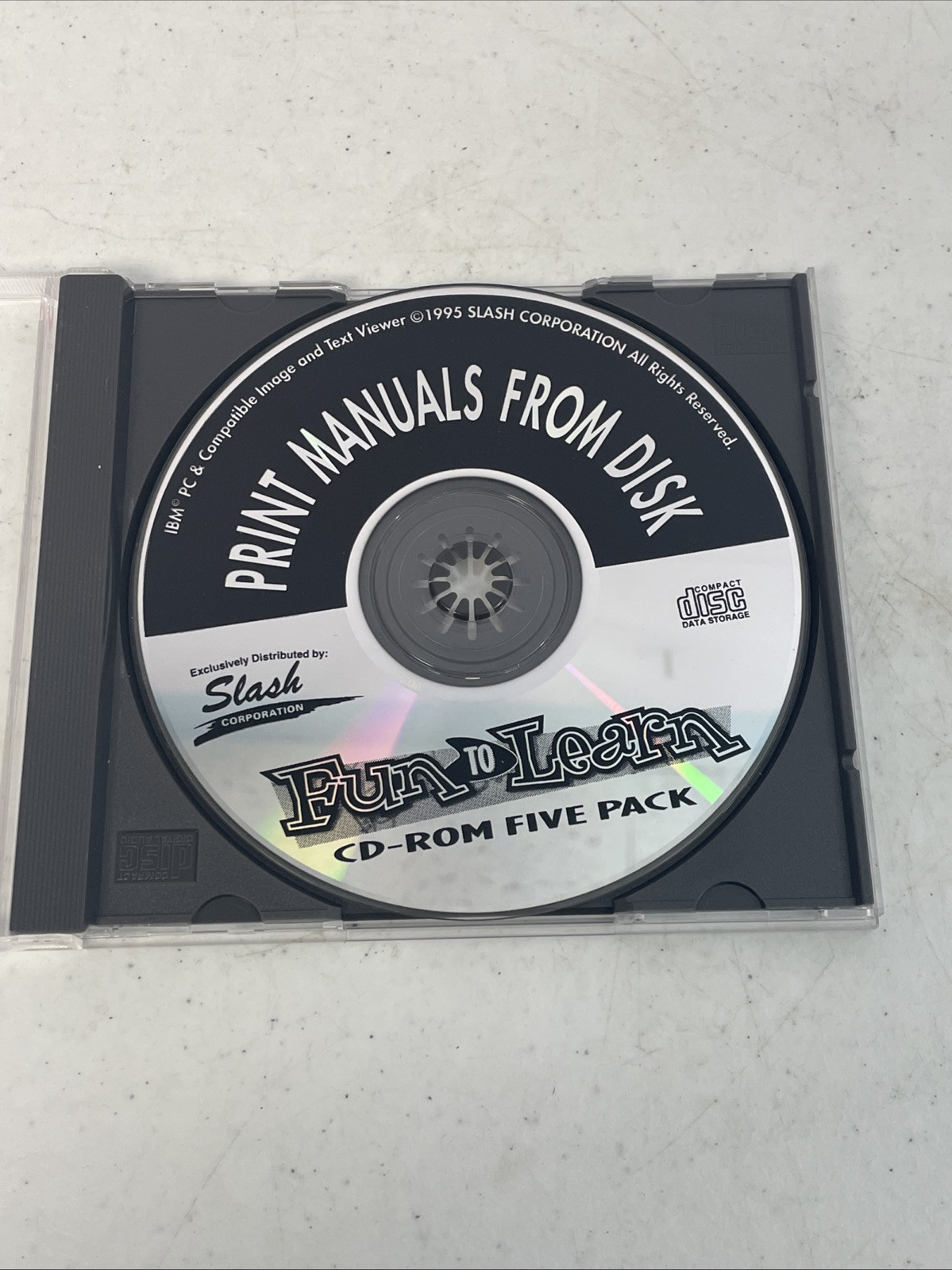 Vintage Manual Disk - Print Manuals From Disk CD-ROM Fun To Learn 1 Disc Only