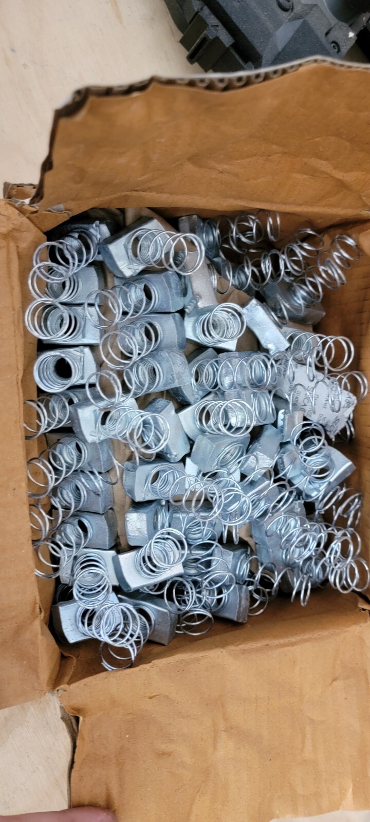 Box Of 100 Unistrut N1010, P1010 1/2" Channel Nut With Spring