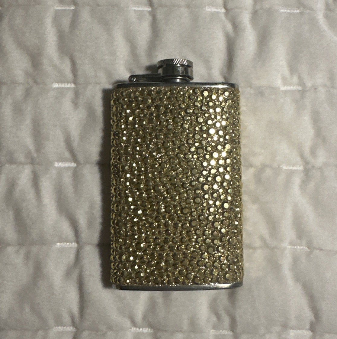 Bedazzled Flask gold stainless steel Brand New no tags