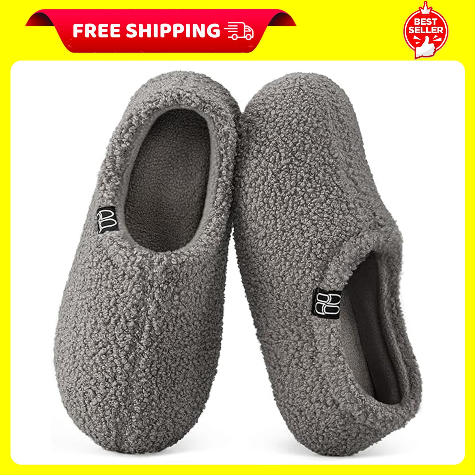 Women'S Fuzzy Curly Fur Memory Foam Loafer Slippers with Polar Fleece Lining