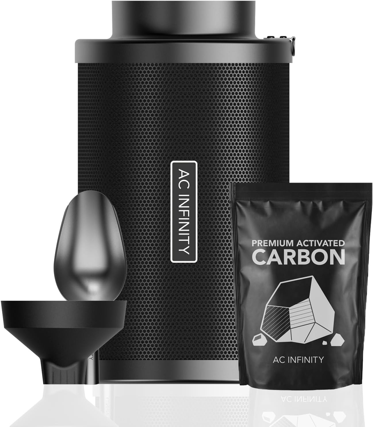 AC Infinity Refillable Carbon Filter Kit 6” with Additional Refill, Odor Removal