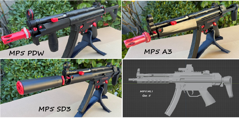 Fake Resin 3D Replica Prop HK MP5 Submachine (non firing) for Costum Cosplay