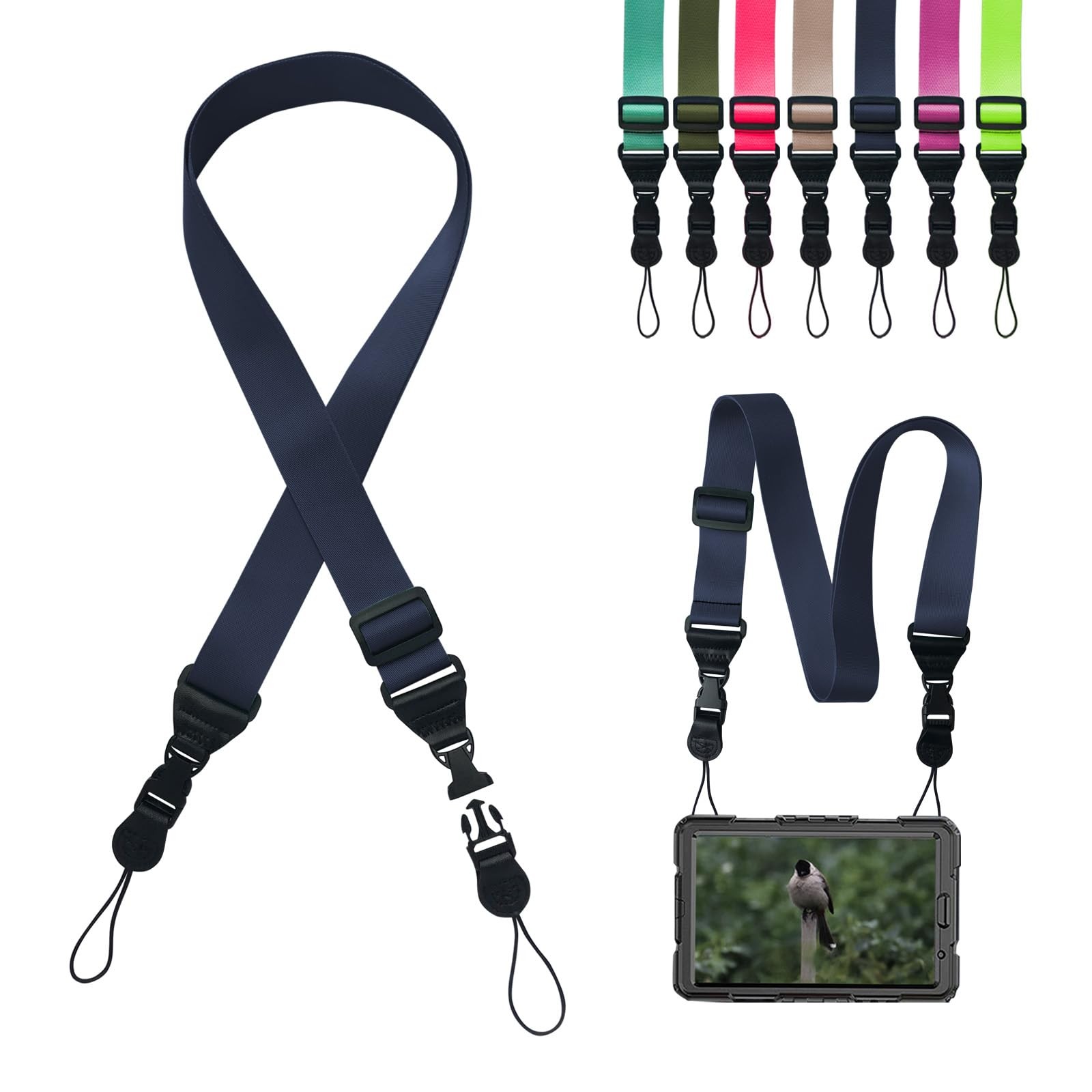 Adjustable Shoulder Strap:Comfortable iPad Strap Nylon Neck Lanyard