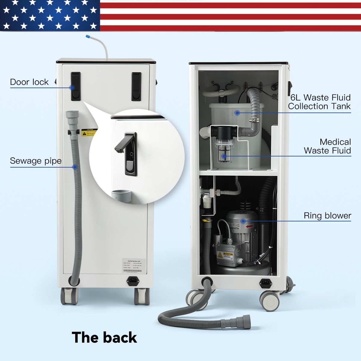 Dental Unit Chair DC Motor Computer Controlled Integral &Stool /Suction System
