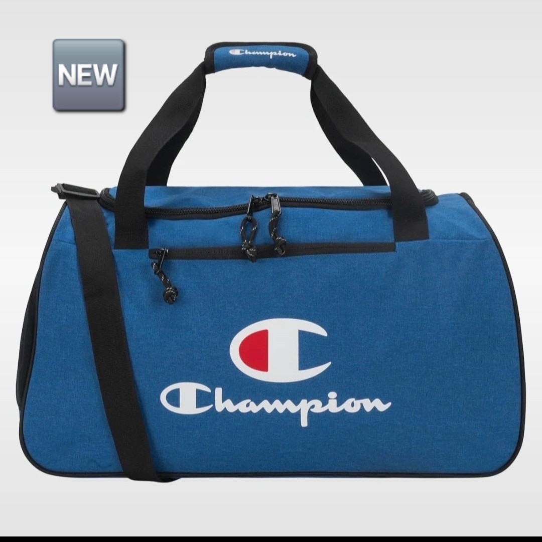 🆕️ NEW Champion Unisex Adult Logo Duffel Bags In Surf Heather - one size