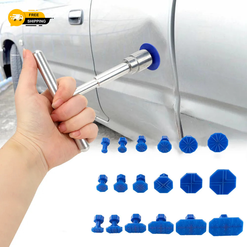 Car Dent Repair Puller Kit T Handle Dent Remover with 18 Glue Tabs UK