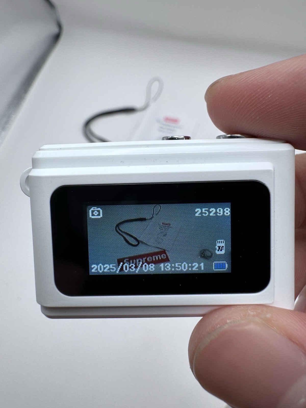 Supreme Digital Camera Keychain White