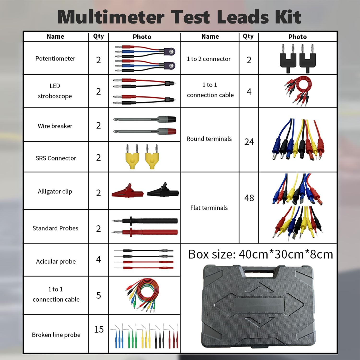 Multimeter Test Leads Kit 114PCS Multimeter Leads Kit Multi Function Electrical