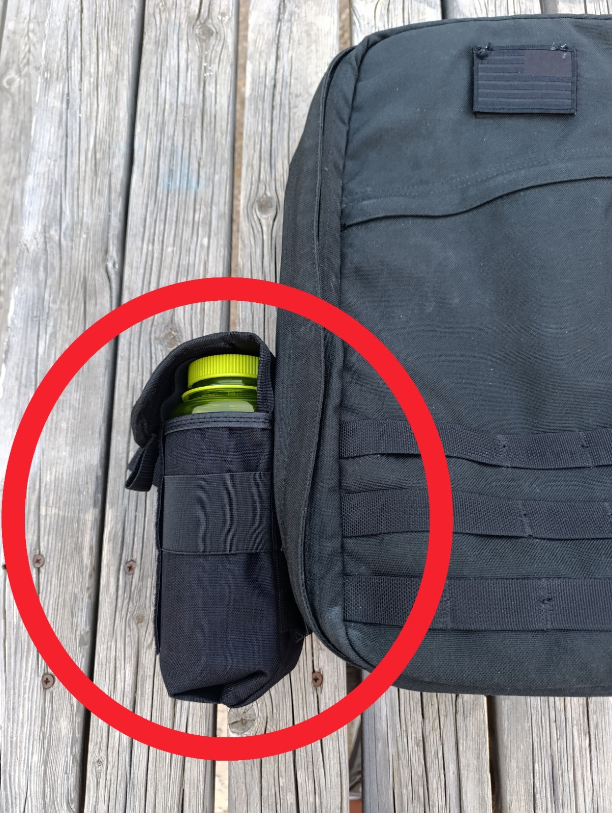 Utility/bottle side molle pouch for Goruck Gr1 Gr2 or Mystery Ranch ASAP