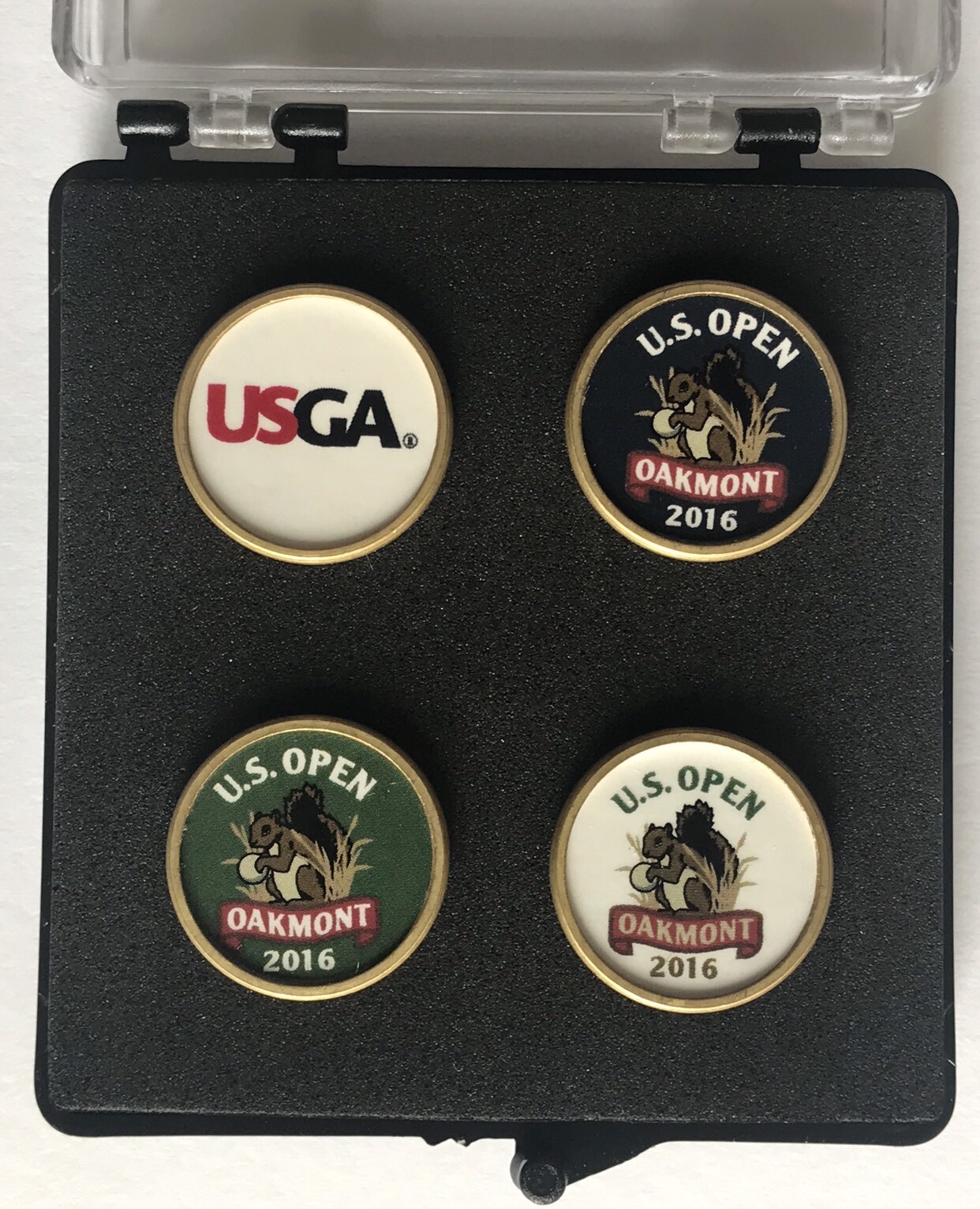 2016 US Open golf Ball Markers Oakmont 4 pack with stems