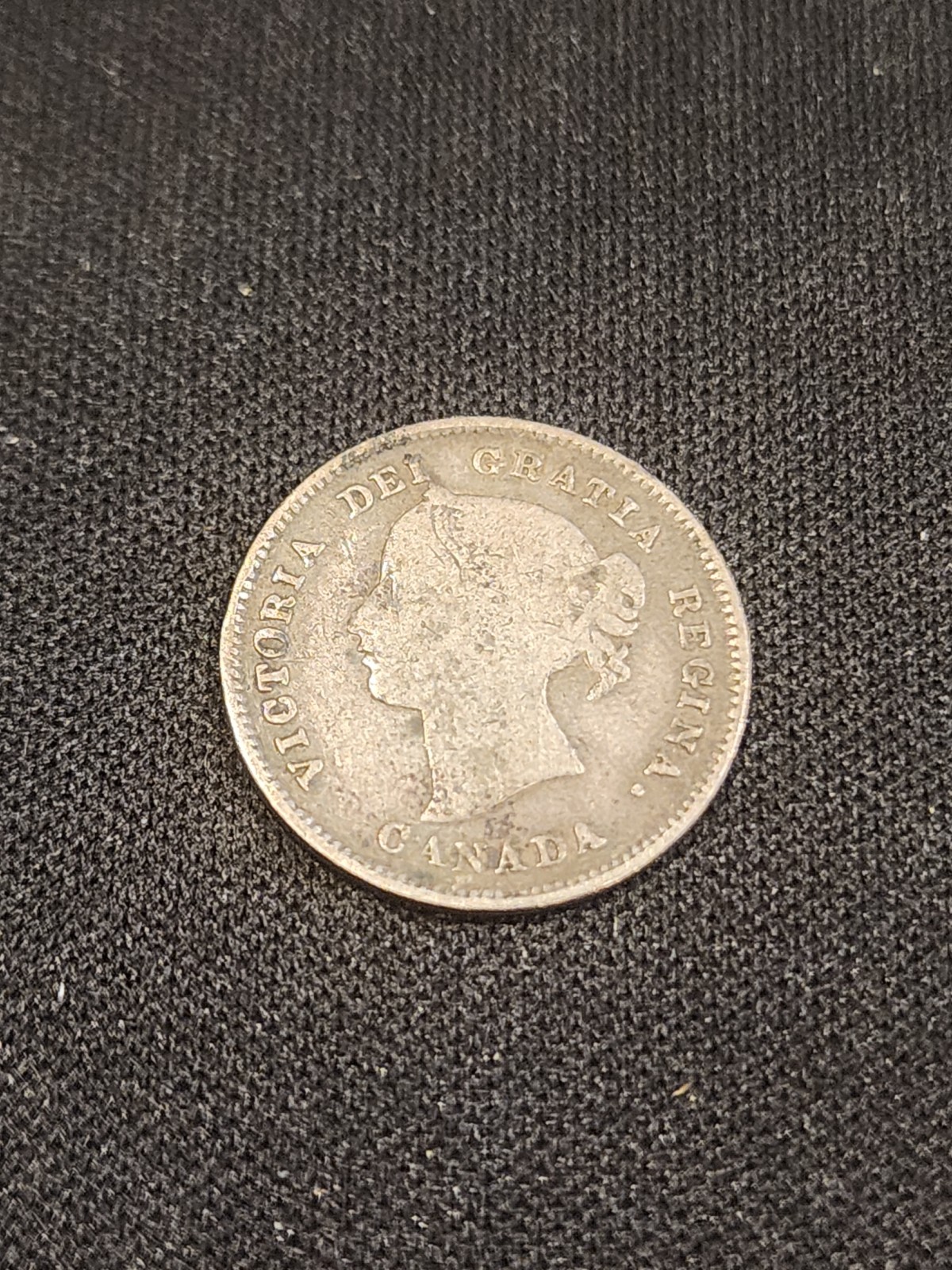 1874H Canadian 5 Cents Silver Coin