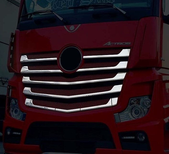 3D Mirror Polished Stainless Steel Grill Covers for Actros L Wide Cabin MP4 MP5