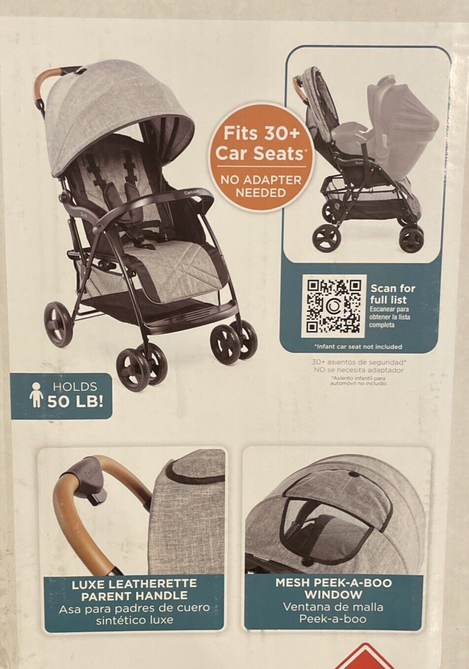 Compact Lightweight Travel Stroller Newborn Car Seat Compatible One-hand Fold