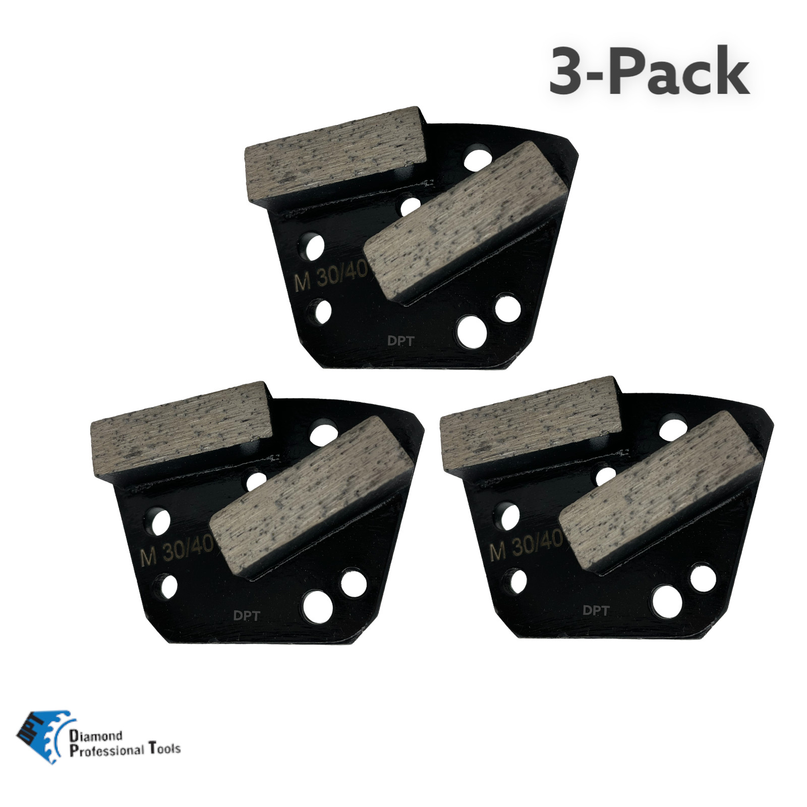 3 Pack Bolt on Diamond Grinding Discs for Concrete Floor Grinder Medium 30 Grit