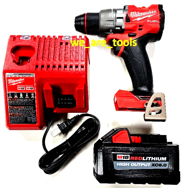 Milwaukee FUEL Drill 2903-20 18V 1/2", (1) 48-11-1865 6.0 Battery, Charger  M18