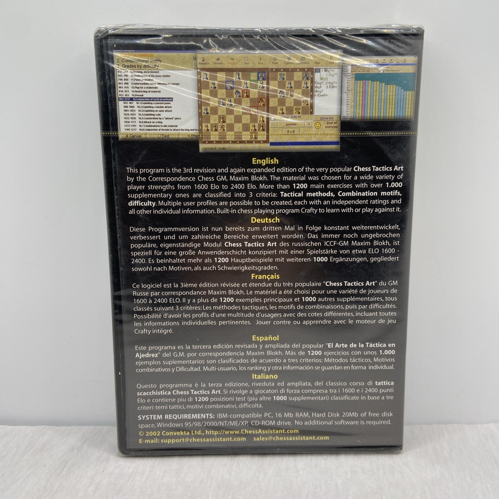 2003 Conveka Ltd CT-Art 3.0 Chess CD PC Software w/ Booklet UNTESTED