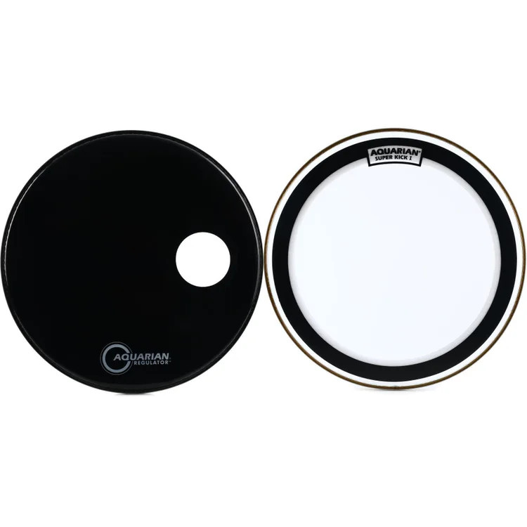 Aquarian Super Kick I Clear Bass Drumhead with Regulator Ported Black Resonant