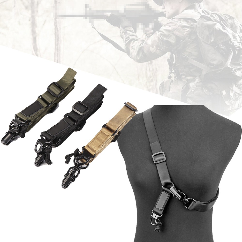 Tactical 1 or 2Point Rifle Gun Sling Strap Adjustable Hunting Shotgun Belts Hook