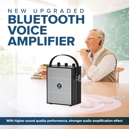 Bluetooth 5.3 Voice Amplifier with Wireless Microphone Headset,Personal