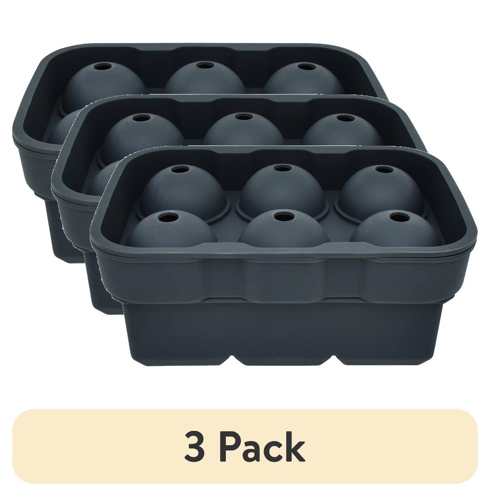 (3 pack)Ice Cube Tray, 3Pack Silicone Ice Cube Tray Grey, 3 pack
