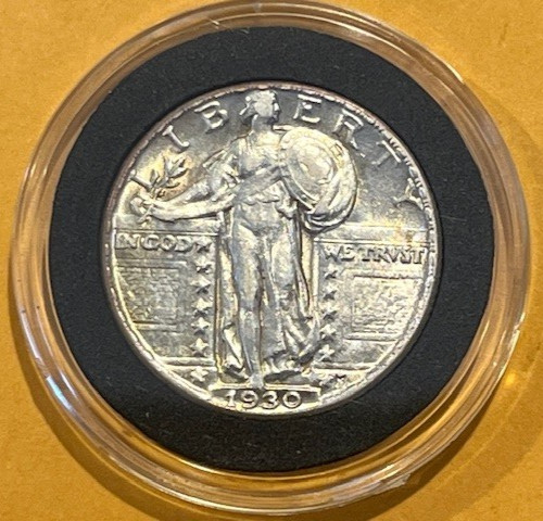 1930 Standing Liberty Quarter _ in Capsule_ Very nice condition!