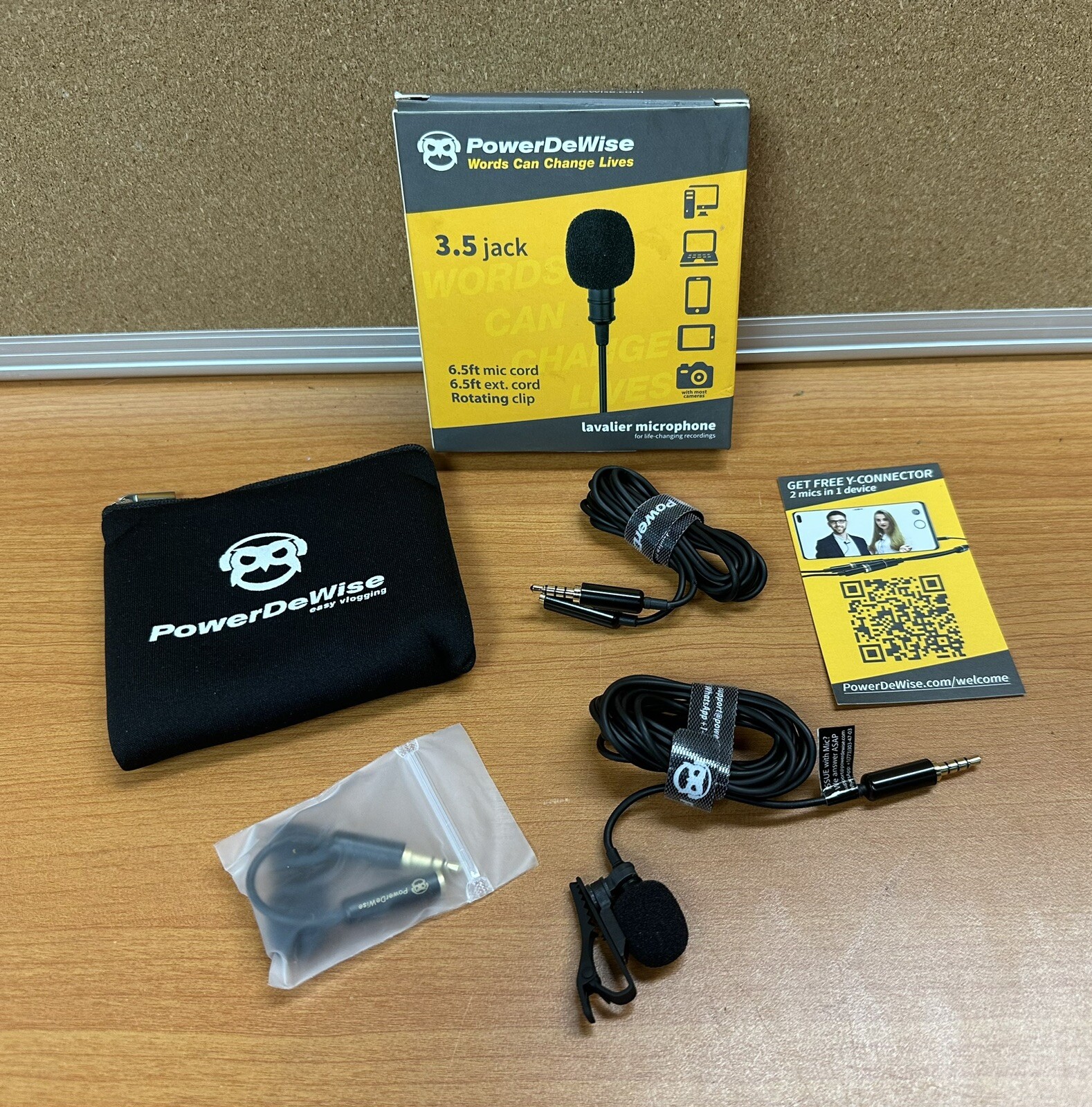 PowerDeWise 3.5 Jack / Lavalier microphone / 6.5 Ft. Mic Cord NEW
