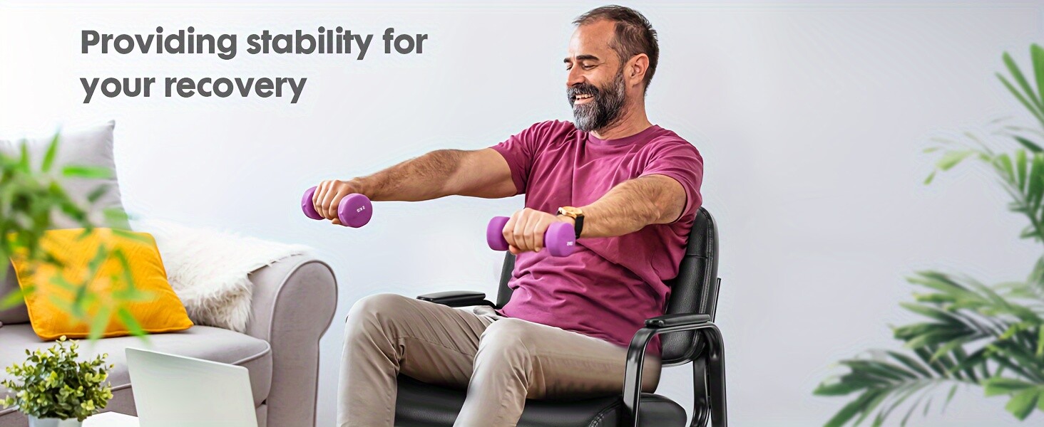 Waiting Room PU Leather Chairs. Padded arms. Elderly friendly