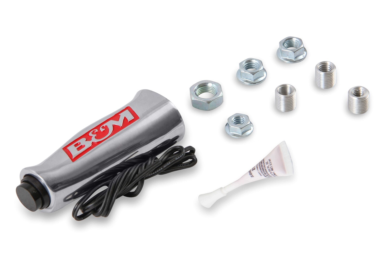 B&M 80658 Universal Brushed Aluminum Shifter T-Handle W/ Momentary Switch Button
