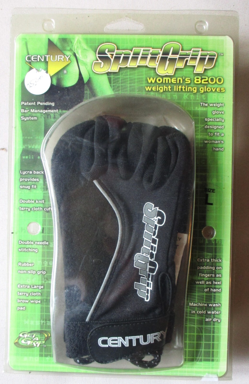 Century Split Grip Women's 8200 Weight Lifting Gloves Size LARGE