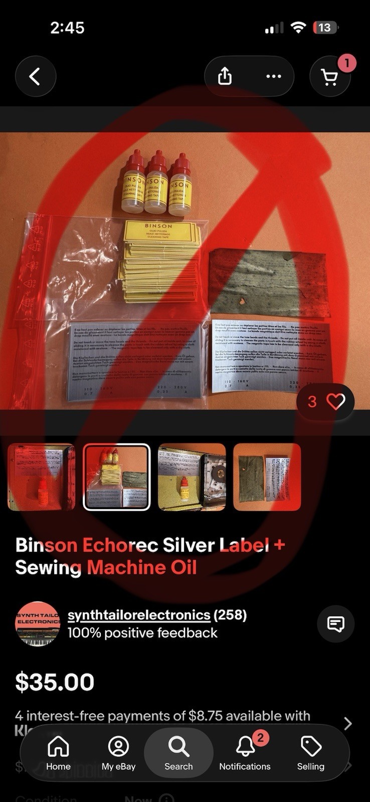 X2 Binson Echorec Oil Bottles, Silver Label and Repro Label