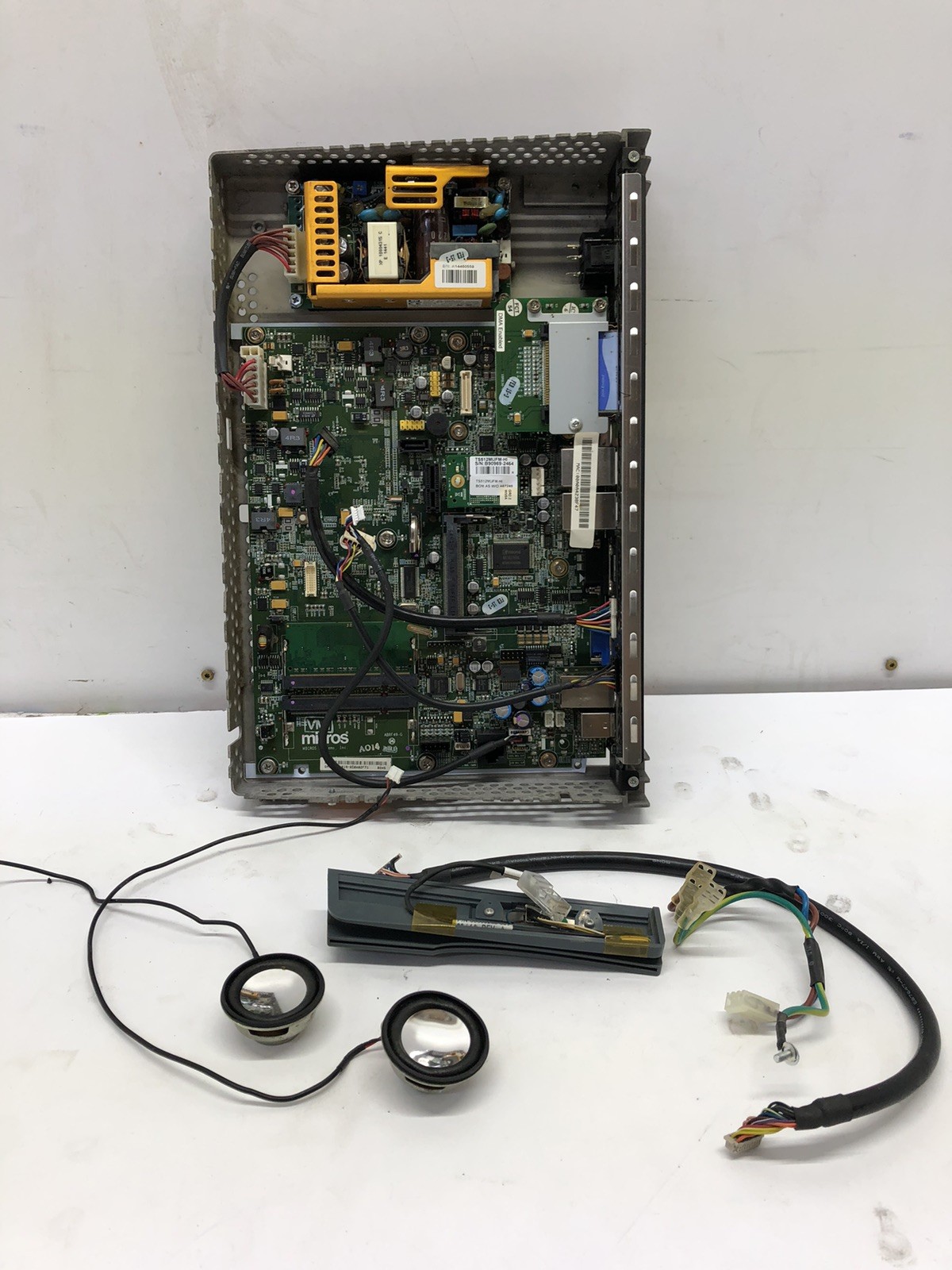 MICROS WORKSTATION 5A POS SYSTEM INTERNALS, MOTHEROBARD, CARD READER, &MORE LOT