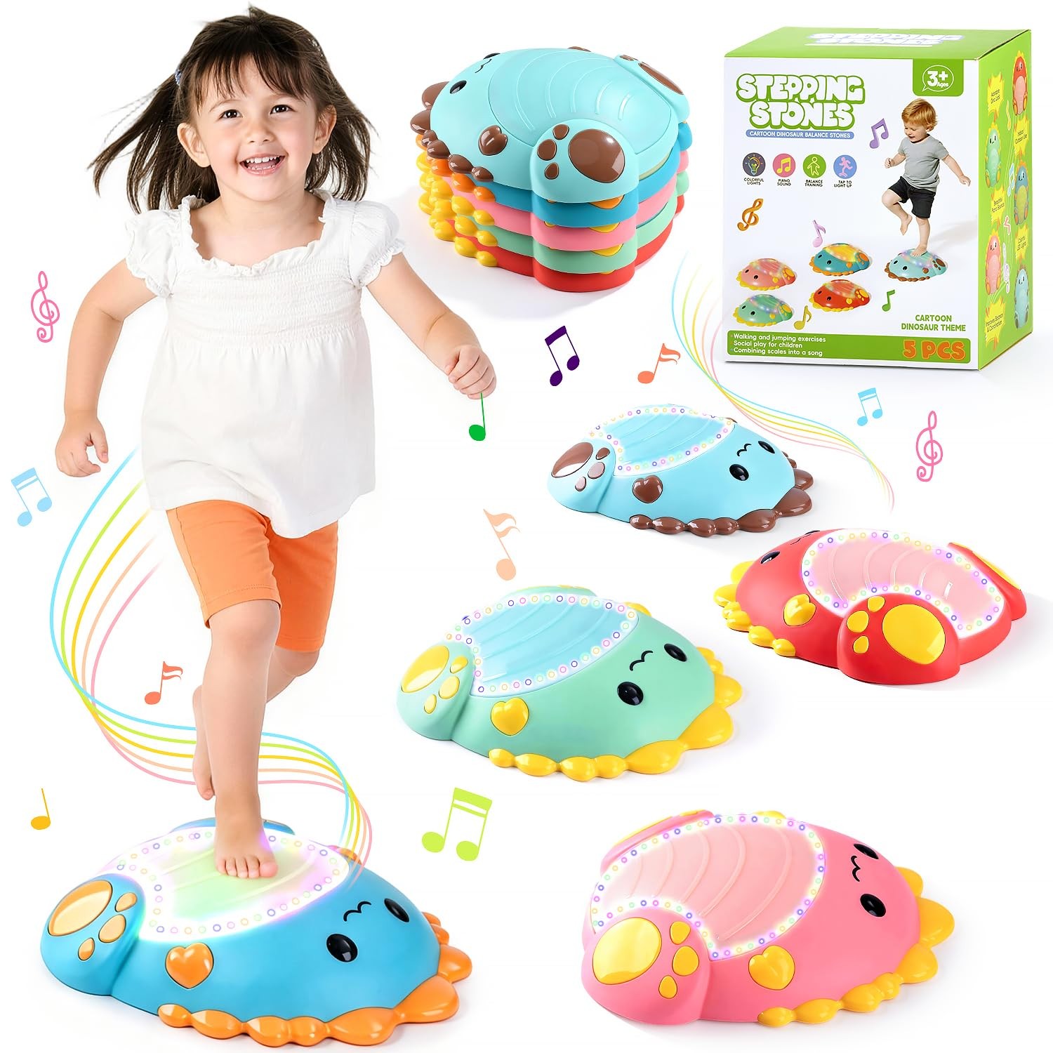 Rechargeable Stepping Stones for , 5pcs Musical Light Up Stepping Stones for ...