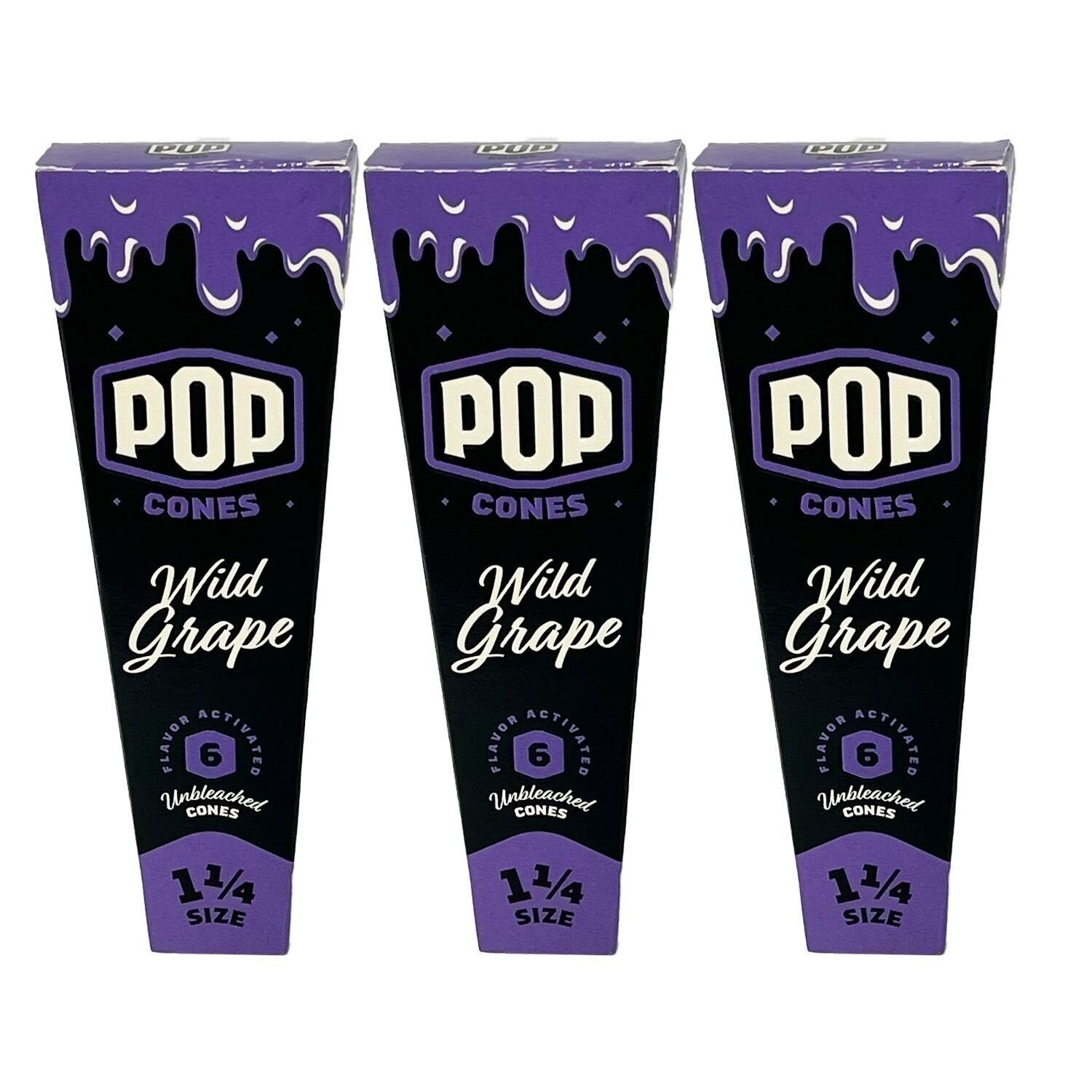 Pop Cones Wild Grape Unbleached 1 1/4 - 3 Pack