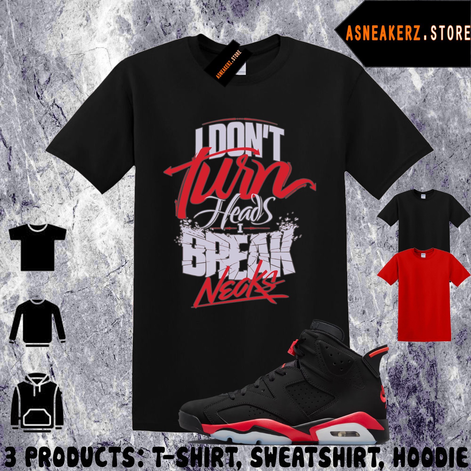 Shirt To Match AJ 6 Infrared Salesman 2026 Sneaker Matching Neck Breaker T-Shirt