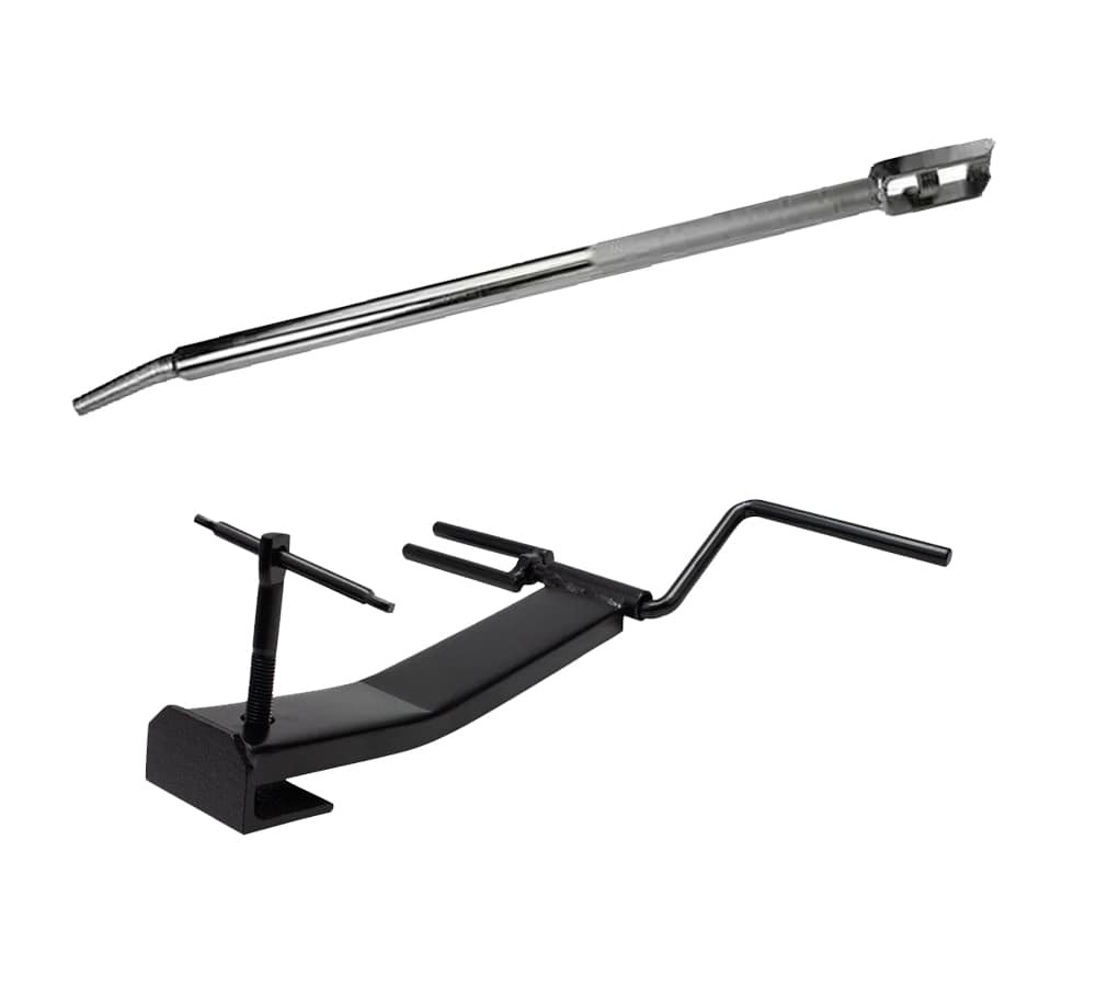 Strap Winder w/ Winch Bar for Flatbed Trailer - Black Powder Coated Steel