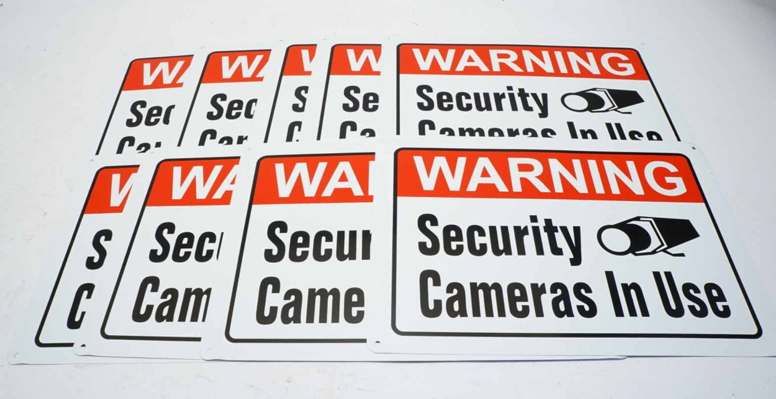 Bent Lot of 9 Everbilt 10 in. x 14 in. Security Cameras In Use Sign Ships FREE