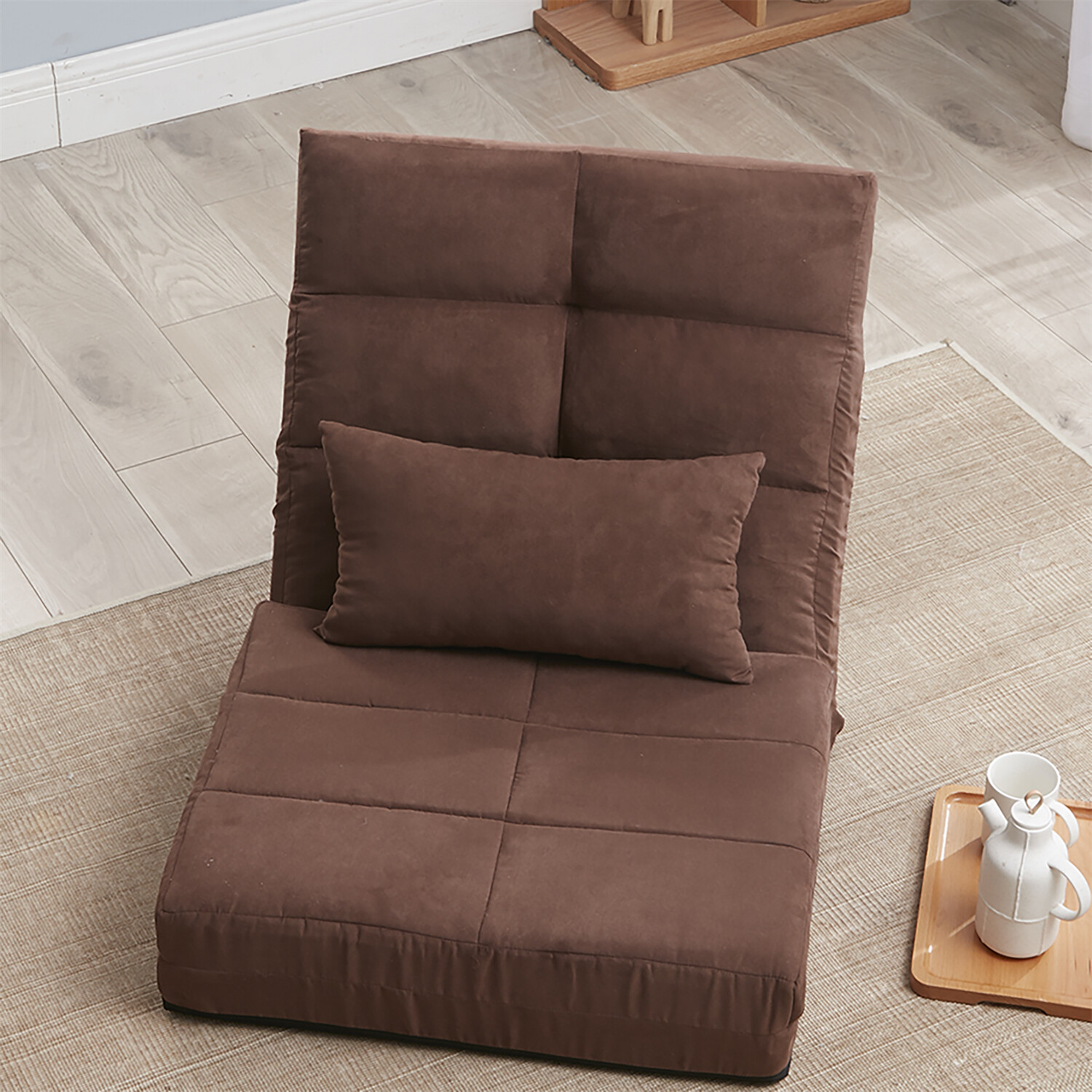 Convertible Sofa Bed Adjustable Floor Couch Single Sofa Chairs Folding Sofa Bed