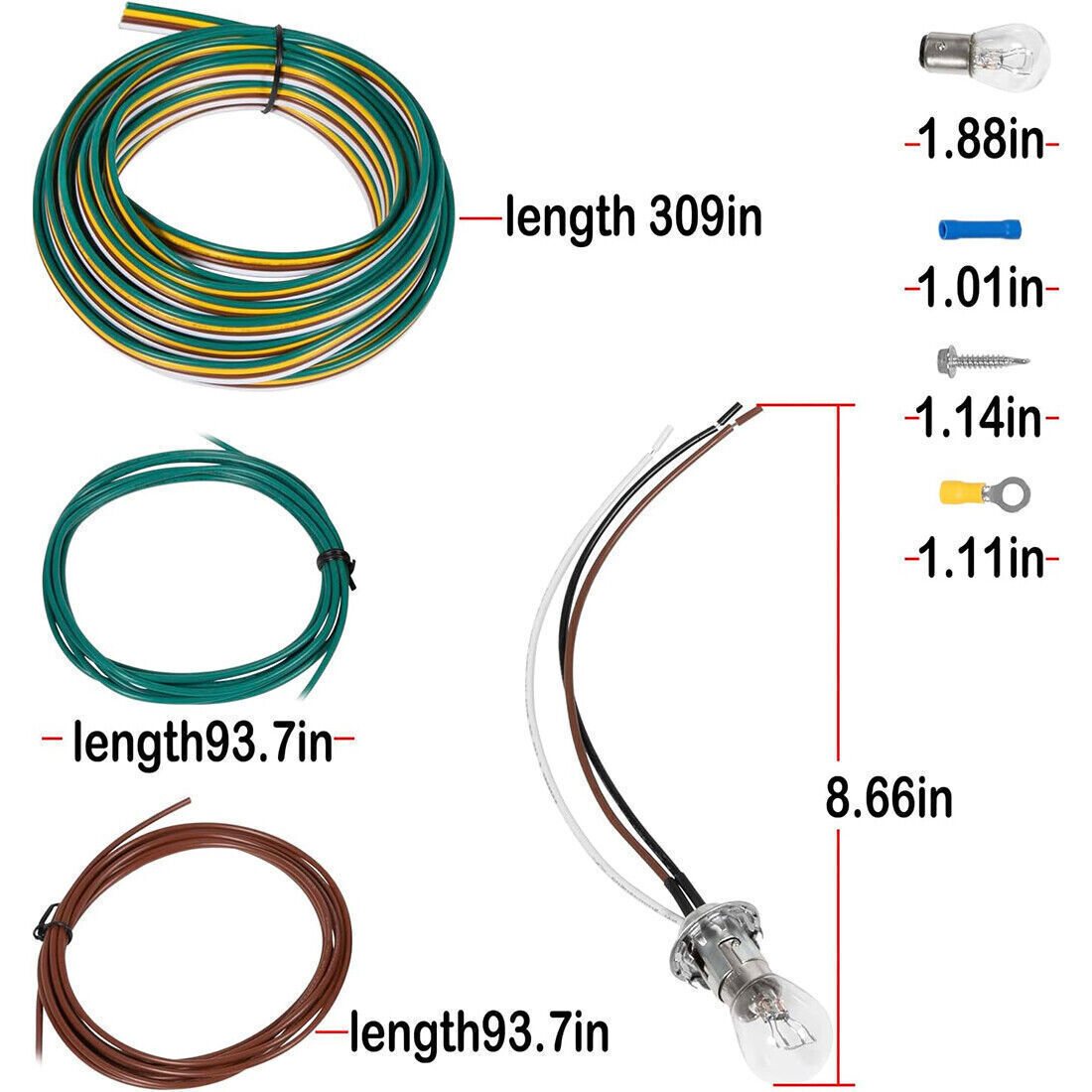 BX8869 Front Bulb & Socket Tail Light Wiring Accessories Kit For most vehicles