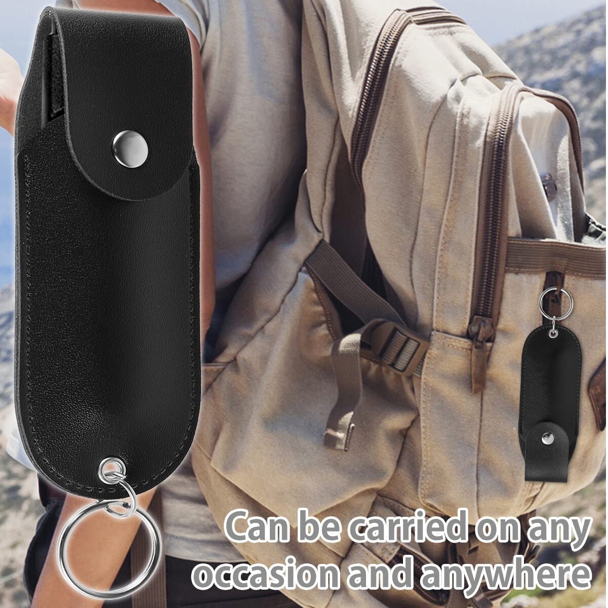 BURN Pepper Spray Maximum Strength Black Leather Case Self Defense Security