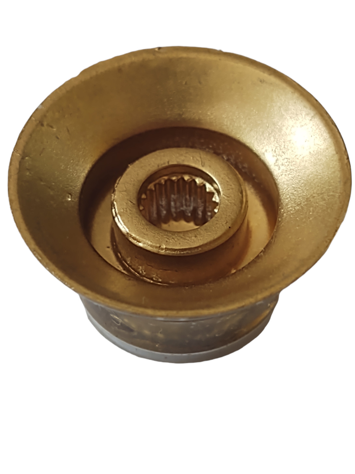 4 x Coarse Knurl 18 Tooth Import Spec Top Hat Knobs for Epi - Gold / Silver