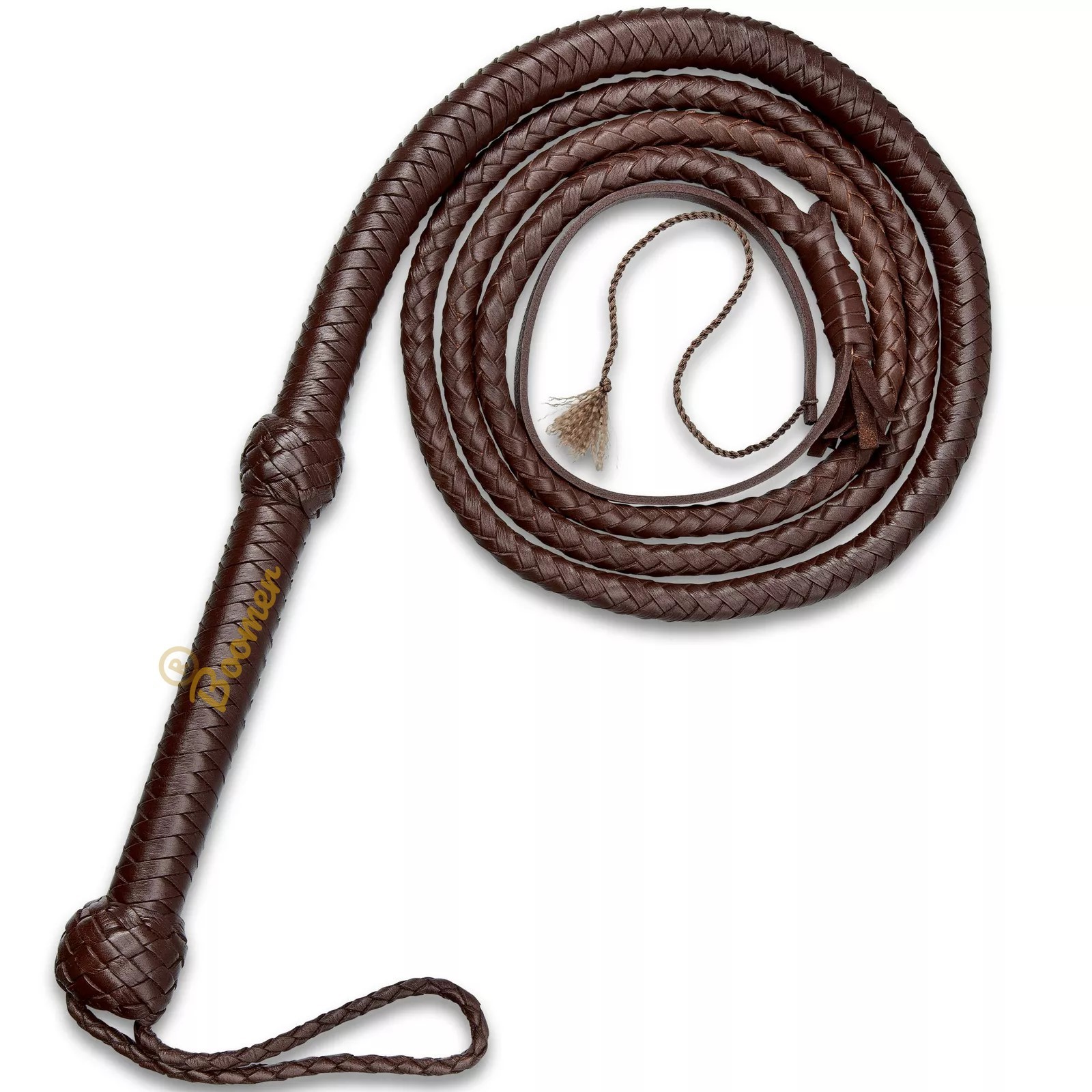 Genuine Cow Hide Bullwhip Long Handmade Dark Brown Indiana Jones Premium Quality