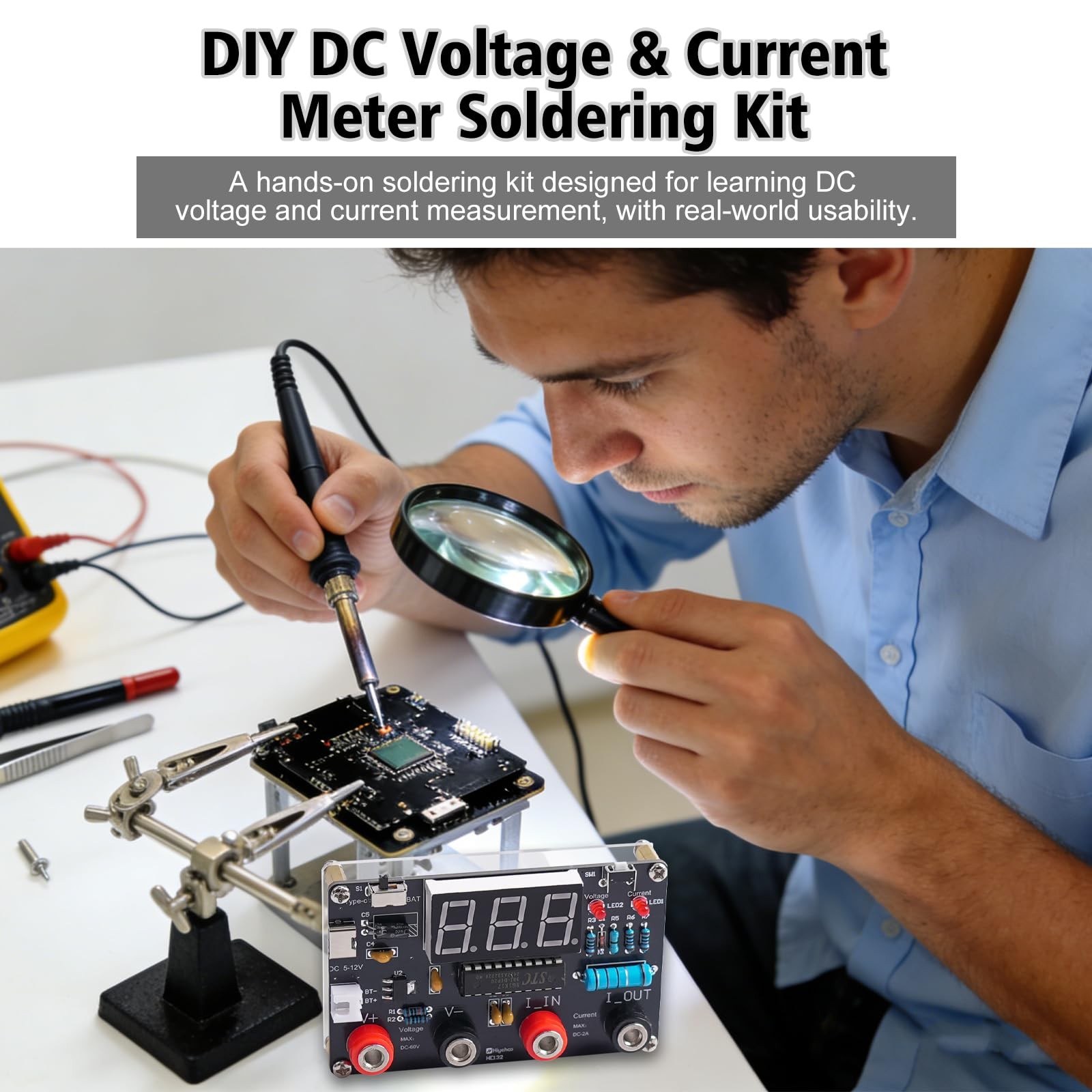 DIY Digital Voltmeter & Ammeter Soldering Practice Kit, DC Voltage Current Me...